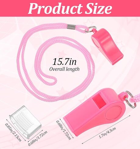 صفارة وردية، صفارات بلاستيكية آمنة مع حبل قصير، صفارة طوارئ عالية الصوت للمدربين ورجال الإنقاذ والمعلمين والتدريب والأنشطة الخارجية in Kuwait