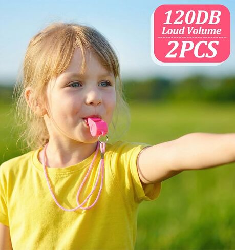 صفارة وردية، صفارات بلاستيكية آمنة مع حبل قصير، صفارة طوارئ عالية الصوت للمدربين ورجال الإنقاذ والمعلمين والتدريب والأنشطة الخارجية in Kuwait