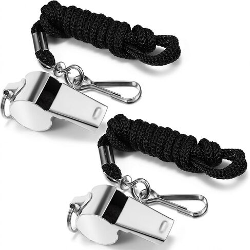 2 Pack Coaches Whistle with Lanyard Stainless Steel Coach Sports Whistles Rainbow Coach Whistles Loud Crisp Sound Whistle for Teachers Coaches Referees Emergency in Saudi Arabia