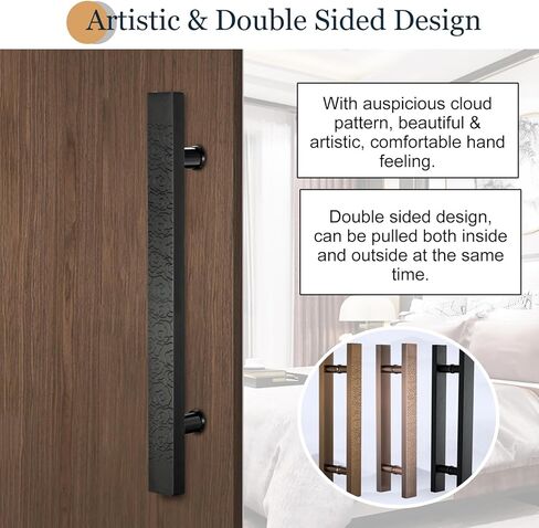 مقبض سحب باب خشبي وزجاجي قديم، مقبض معدني طويل منزلق بتصميم سحابي ميمون، فضي 40 سم (15.75 بوصة) للاستخدام التجاري والمنزلي in Kuwait