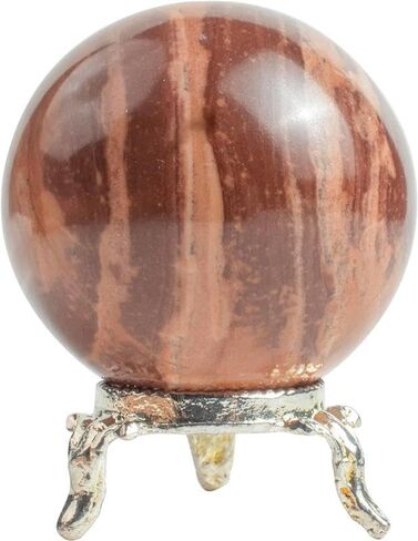Zaicus noreena jasper كرة الكرة مع كرة أحجار الكلام المعدنية للسحر والكرات الزخرفية النحت تمثال ديكور المنزل مجموعة الهدية الهدية الفوتوغرافي الكريستال الكرة الزخرفة in Kuwait
