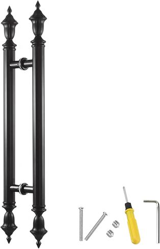 مقبض باب عتيق مزدوج الجوانب - زجاج أسود أنيق للاستحمام والمنزل والمكتب والأبواب المنزلقة التجارية - أجهزة متينة مقاس 150 سم (59 بوصة) in Kuwait