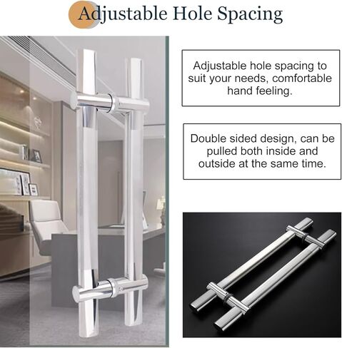 مقبض باب زجاجي مزدوج الجوانب قابل للتعديل، سحب باب الحظيرة للمنزل والتجاري مقاس 59 بوصة، مثالي للمكتب والمتجر والفندق ومركز الحمام، سهل التركيب، تصميم متين in Kuwait