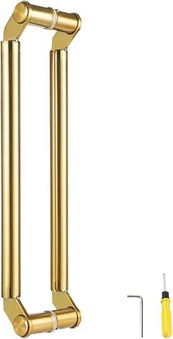 مقبض باب تجاري عالي التحمل، مقابض سحب دفع حديثة من الفولاذ المقاوم للصدأ 304 للفنادق والمكاتب والأبواب الزجاجية - لمسة نهائية ذهبية، 100 سم (39 3/8 بوصة) in Kuwait