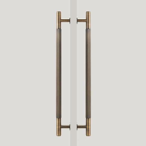 Brass Door Push Pull Handle, Commercial Interior Exterior Door Handle Bar, Two Side Glass Door Barn Door Handle, Long Entry Handle(Size:45X38.5cm(17.7"X15.2")) in Saudi Arabia