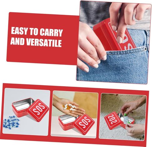 Alasum 2pcs Emergency Medicine Tin Compact and Portable First Aid Storage Box for Family Travel in Saudi Arabia