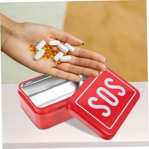 Alasum 2pcs Emergency Medicine Tin Compact and Portable First Aid Storage Box for Family Travel in Saudi Arabia