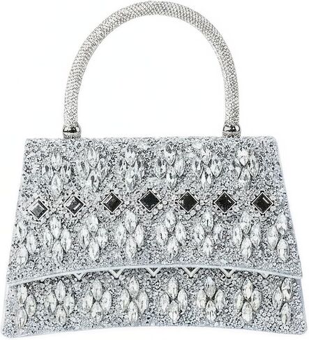 حقيبة اليدين حجر الراين السوداء المحافظ للنساء في المساء الكتف الماس بلينج كيس الكريستال لحفل الزفاف حفلة موسيقية in Kuwait