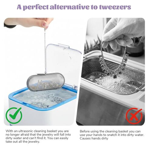 3 PCS Ultrasonic Cleaner Basket Stainless Mesh Baskets Ultrasonic Jewelry Cleaner Basket for Ultrasonic-Parts Jewelry Watch Cleaning in Kuwait