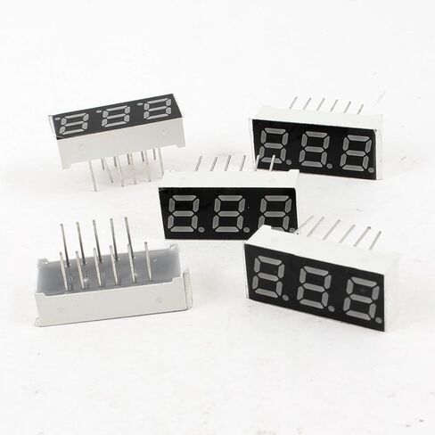 uxcell 5 Pcs Common Anode 12 Pin 3 Bit 7 Segment 0.28" Red LED Display Digital Tube in Saudi Arabia