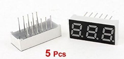 uxcell 5 Pcs Common Anode 12 Pin 3 Bit 7 Segment 0.28" Red LED Display Digital Tube in Saudi Arabia