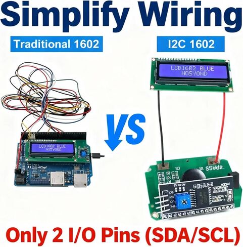 4PCS I2C IIC 1602 LCD Display Module 16x2 Character Serial LCD Screen with Blue Backlight & PCF8574 for Ar duino Rasp Berry P i STM 32 DIY Projects Electrical Internet of Things in Kuwait