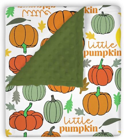 Mink Baby Girls Blankets Purple Pink Halloween Ghost Floral, Spooky Holiday Soft Double Layer Dotted Backing Receiving Swaddle, Newborn Infant Toddler Nursery Crib Bedding Shower Gift 30 x 40 in Kuwait