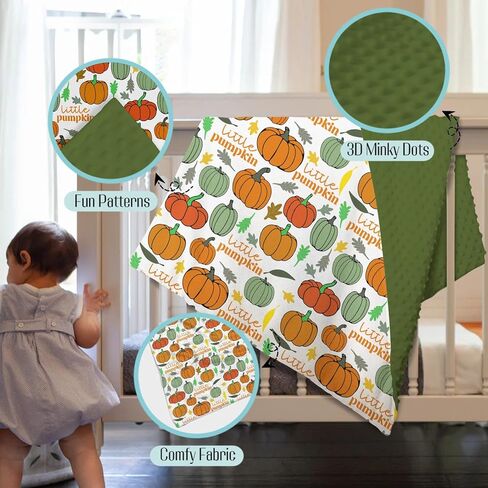 Mink Baby Girls Blankets Purple Pink Halloween Ghost Floral, Spooky Holiday Soft Double Layer Dotted Backing Receiving Swaddle, Newborn Infant Toddler Nursery Crib Bedding Shower Gift 30 x 40 in Kuwait