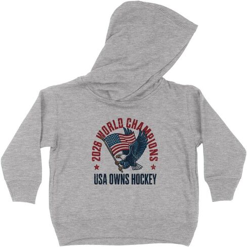 TeesAndTankYou USA Owns Hockey 2026 Kids Hoodie Sweatshirt Toddler in Saudi Arabia