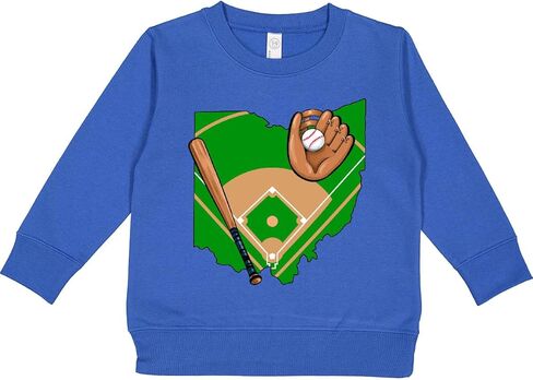 inktastic Ohio Baseball Diamond with Bat and Glove Toddler Sweatshirt in Saudi Arabia