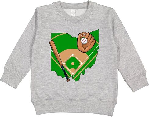inktastic Ohio Baseball Diamond with Bat and Glove Toddler Sweatshirt in Saudi Arabia