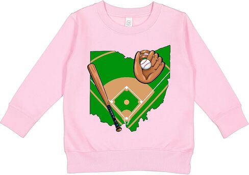 inktastic Ohio Baseball Diamond with Bat and Glove Toddler Sweatshirt in Saudi Arabia