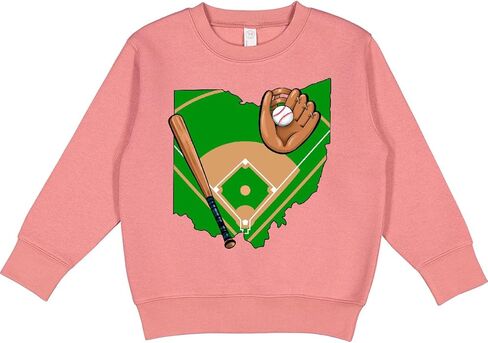 inktastic Ohio Baseball Diamond with Bat and Glove Toddler Sweatshirt in Saudi Arabia