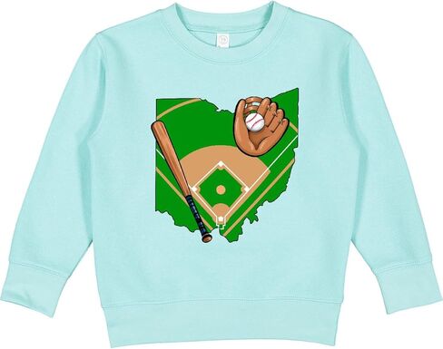 inktastic Ohio Baseball Diamond with Bat and Glove Toddler Sweatshirt in Saudi Arabia
