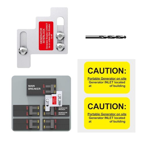Generator Interlock Kit Compatible with GE 100 Amp Panels. 1 3/8 Inches Spacing Between Main and Generator Breaker, Professional and Interlock Kit in Kuwait