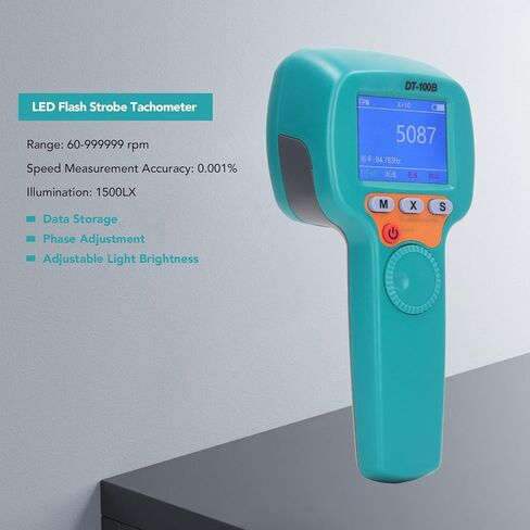 Digital Speed Stroboscope, LED Flash Strobe Tachometer with 1500LX Ultra Bright LEDs00B Rechargeable Handheld Stroboscopes for Rotational Speed Vibration Measurement in Saudi Arabia