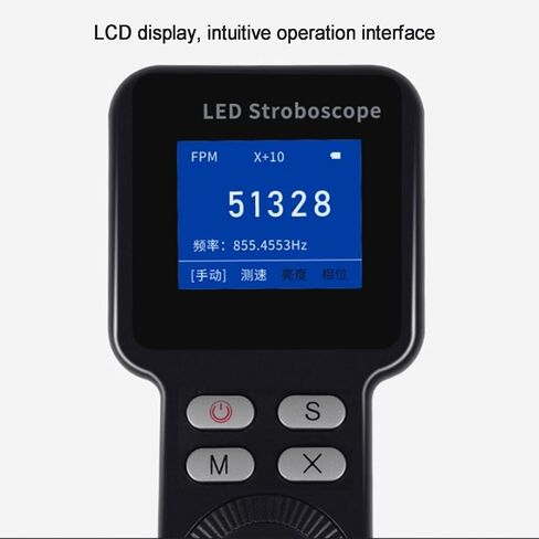 LED Digital Strobe Light Tachometer, Handheld Stroboscope with LCD Display, Adjustable Strobe Frequency, 9 Lamp Beads & Range 200-999999RPM, for Gears, Tires to Measure in Kuwait
