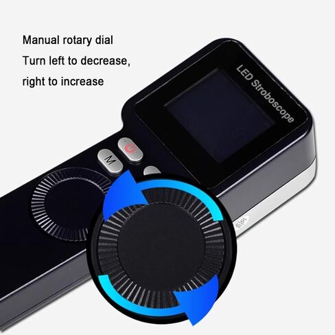 LED Digital Strobe Light Tachometer, Handheld Stroboscope with LCD Display, Adjustable Strobe Frequency, 9 Lamp Beads & Range 200-999999RPM, for Gears, Tires to Measure in Kuwait
