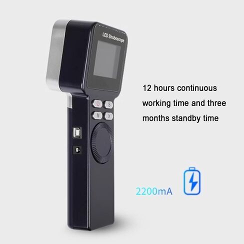 LED Digital Strobe Light Tachometer, Handheld Stroboscope with LCD Display, Adjustable Strobe Frequency, 9 Lamp Beads & Range 200-999999RPM, for Gears, Tires to Measure in Kuwait