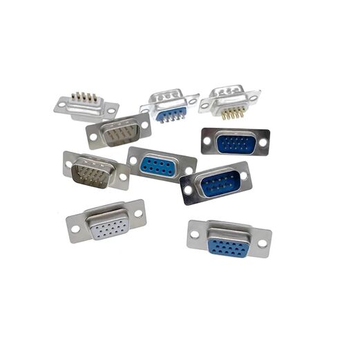 100Pcs DB9 Connector Core VGA Pl9pin Port Socket Female Male D Type Adapter SUB DB15(DB9 Male Golden) in Saudi Arabia