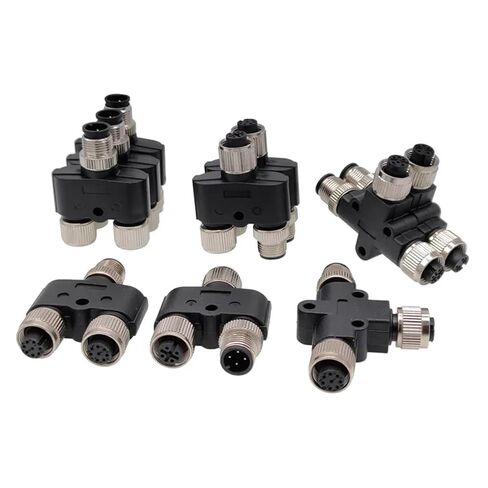 M12 Sensor Connector Male Female Y Shaped Conversion 4 5 8 Pin Connectors 1Pcs(4P Y (1M-2F)) in Saudi Arabia
