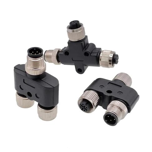 M12 Sensor Connector Male Female Y Shaped Conversion 4 5 8 Pin Connectors 1Pcs(4P Y (1M-2F)) in Saudi Arabia