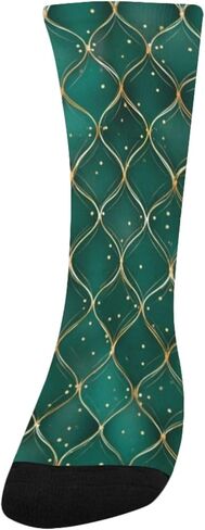 جوارب المشي لمسافات طويلة بطباعة شبكية زمردية - جوارب شتوية حرارية سميكة دافئة للأولاد والبنات للمدرسة، والارتداء اليومي والأنشطة الخارجية in Kuwait