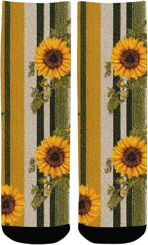 جوارب المشي لمسافات طويلة بطبعة زهور مخططة من Sunny - جوارب شتوية حرارية سميكة دافئة للأولاد والبنات الصغار للمدرسة، والارتداء اليومي والأنشطة الخارجية in Kuwait