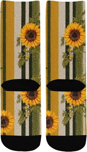 جوارب المشي لمسافات طويلة بطبعة زهور مخططة من Sunny - جوارب شتوية حرارية سميكة دافئة للأولاد والبنات الصغار للمدرسة، والارتداء اليومي والأنشطة الخارجية in Kuwait