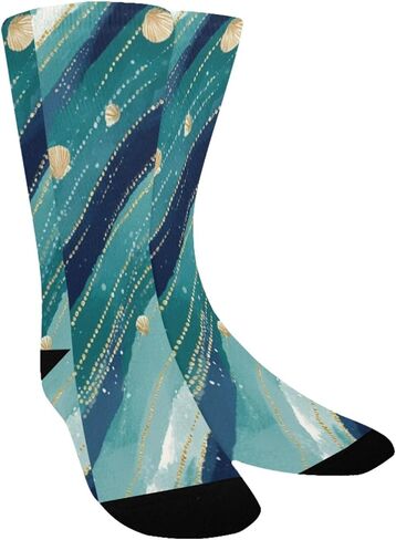 جوارب المشي لمسافات طويلة بطبعة نجوم المحيط - جوارب شتوية حرارية سميكة دافئة للأولاد والبنات للمدرسة، والارتداء اليومي والأنشطة الخارجية in Kuwait