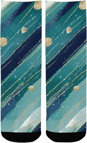 جوارب المشي لمسافات طويلة بطبعة نجوم المحيط - جوارب شتوية حرارية سميكة دافئة للأولاد والبنات للمدرسة، والارتداء اليومي والأنشطة الخارجية in Kuwait