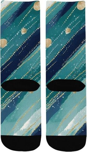 جوارب المشي لمسافات طويلة بطبعة نجوم المحيط - جوارب شتوية حرارية سميكة دافئة للأولاد والبنات للمدرسة، والارتداء اليومي والأنشطة الخارجية in Kuwait