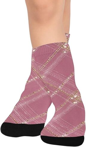 جوارب المشي لمسافات طويلة بطبعة منقوشة باللون الوردي - جوارب شتوية حرارية سميكة دافئة للأولاد والبنات للمدرسة، والارتداء اليومي والأنشطة الخارجية in Kuwait