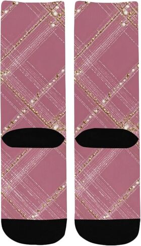 جوارب المشي لمسافات طويلة بطبعة منقوشة باللون الوردي - جوارب شتوية حرارية سميكة دافئة للأولاد والبنات للمدرسة، والارتداء اليومي والأنشطة الخارجية in Kuwait