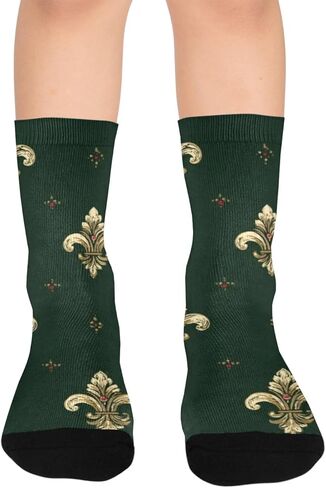 جوارب التنزه سيرًا على الأقدام بطبعة فلور زمرد - جوارب شتوية حرارية سميكة دافئة للأولاد والبنات الصغار للمدرسة، والارتداء اليومي والأنشطة الخارجية in Kuwait