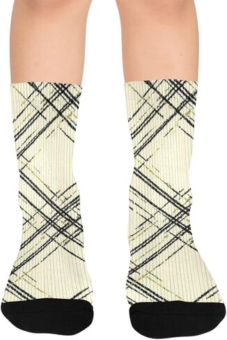 جوارب المشي لمسافات طويلة منقوشة بلون الشمبانيا - جوارب شتوية حرارية سميكة دافئة للأولاد والبنات للمدرسة، والارتداء اليومي والأنشطة الخارجية in Kuwait