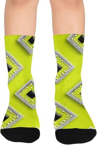 جوارب للتنزه سيرًا على الأقدام بطبعة أحجار كريمة نيون - جوارب شتوية حرارية سميكة دافئة للأطفال الصغار للأولاد والبنات للمدرسة، والارتداء اليومي والأنشطة الخارجية in Kuwait