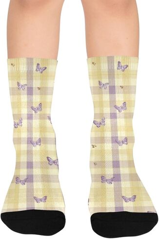 جوارب Art Purple Flutter Glow للمشي لمسافات طويلة - جوارب شتوية حرارية سميكة دافئة للأولاد والبنات للمدرسة، والارتداء اليومي والأنشطة الخارجية in Kuwait