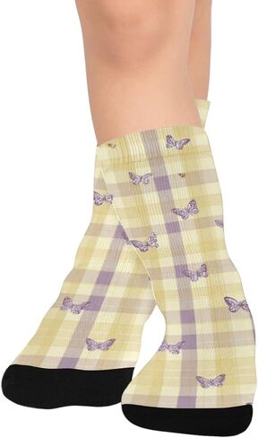 جوارب Art Purple Flutter Glow للمشي لمسافات طويلة - جوارب شتوية حرارية سميكة دافئة للأولاد والبنات للمدرسة، والارتداء اليومي والأنشطة الخارجية in Kuwait