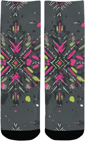 جوارب المشي لمسافات طويلة بطبعة نيون - جوارب شتوية حرارية سميكة دافئة للأولاد والبنات الصغار للمدرسة، والارتداء اليومي والأنشطة الخارجية in Kuwait