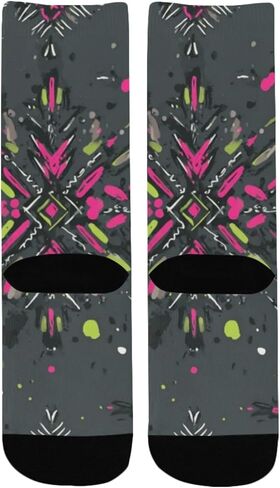 جوارب المشي لمسافات طويلة بطبعة نيون - جوارب شتوية حرارية سميكة دافئة للأولاد والبنات الصغار للمدرسة، والارتداء اليومي والأنشطة الخارجية in Kuwait