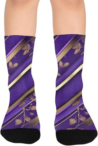 جوارب ريترو بيربل بلوم جلو للمشي لمسافات طويلة - جوارب شتوية حرارية سميكة دافئة للأولاد والبنات للمدرسة، والارتداء اليومي والأنشطة الخارجية in Kuwait