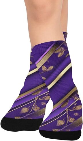 جوارب ريترو بيربل بلوم جلو للمشي لمسافات طويلة - جوارب شتوية حرارية سميكة دافئة للأولاد والبنات للمدرسة، والارتداء اليومي والأنشطة الخارجية in Kuwait