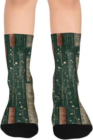 جوارب المشي لمسافات طويلة بطبعات منقوشة دائمة الخضرة - جوارب شتوية حرارية سميكة دافئة للأولاد والبنات للمدرسة، والارتداء اليومي والأنشطة الخارجية in Kuwait